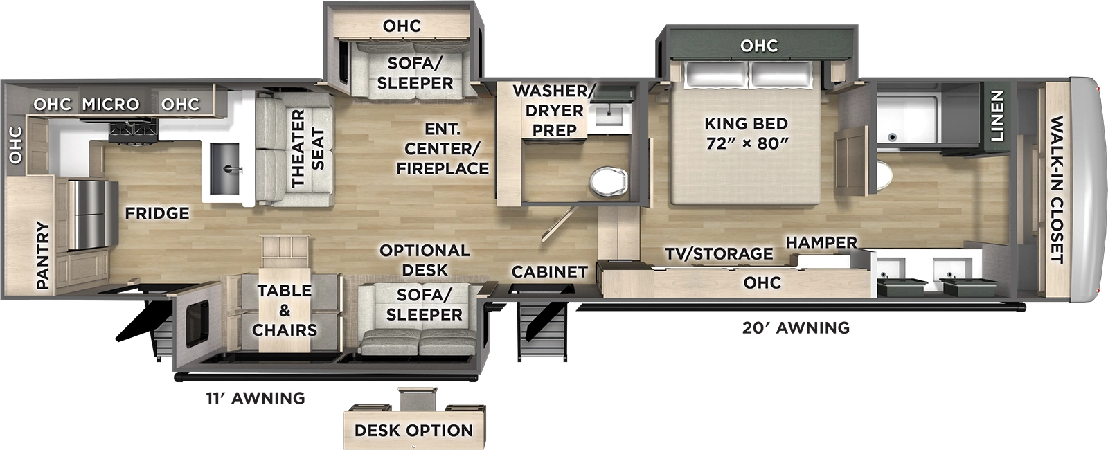 Columbus 384RKH Floorplan